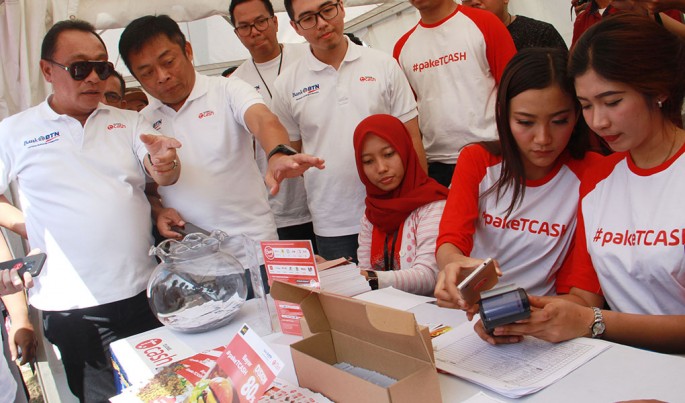Direktur Utama Bank BTN Maryono bersama Direktur Utama Telkomsel &nbsp;Ririek Adriansyah 