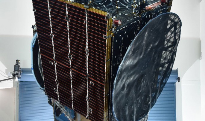 Satelit Merah Putih milik Telkom saat berada di pabrik SSL. Saat ini, satelit sudah berada di lokasi peluncuran SpaceX, Cape Canaveral Air Force Station, Florida. Satelit Merah Putih rencananya akan diluncurkan menuju slot orbit pada 4 Agustus 2018. 