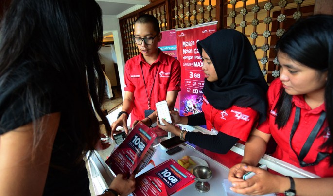Foto Illustrasi Pelayanan Telkomsel.Foto/Roni.M/ECONOMICZONE