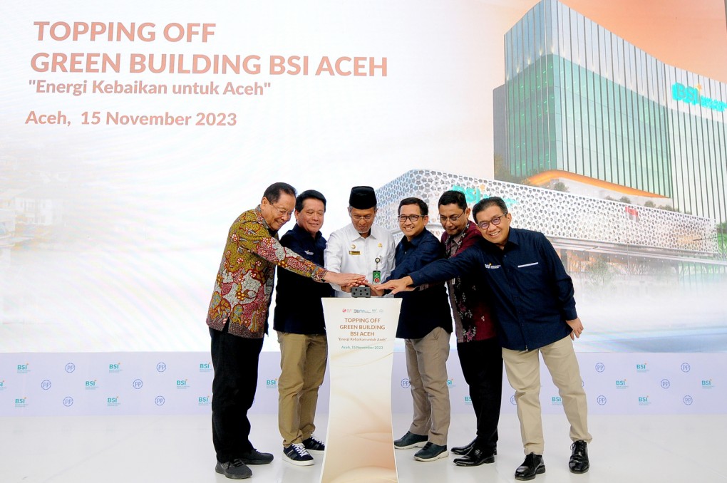Topping Off Green Building BSI di Aceh Rampung & Akan diresmikan Awal Tahun 2024