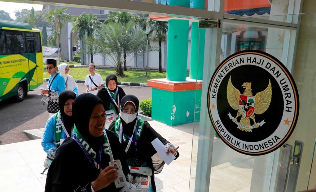 Kedatangan Jamaah Calon Haji di Asrama Haji Pondok Gede