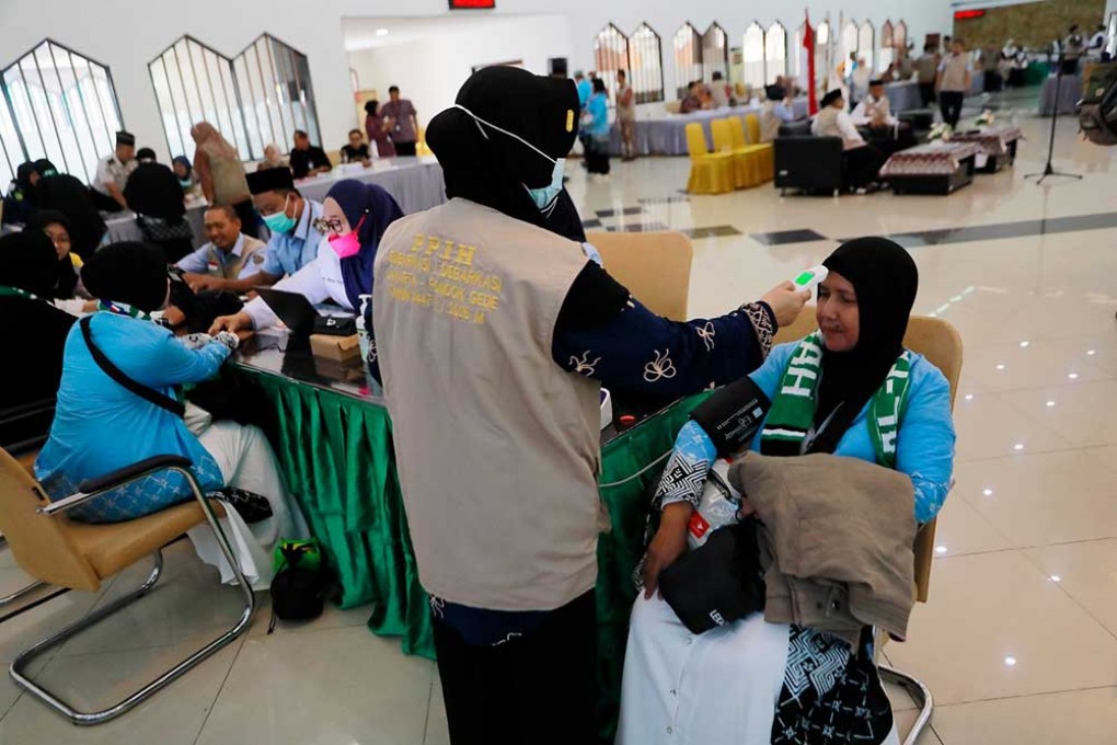 Kedatangan Jamaah Calon Haji di Asrama Haji Pondok Gede