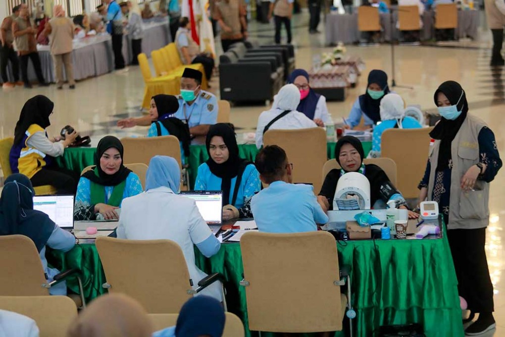 Kedatangan Jamaah Calon Haji di Asrama Haji Pondok Gede