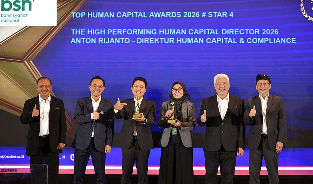 Transformasi SDM Unggul, Bank BSN Sabet Penghargaan Human Capital Awards 2026