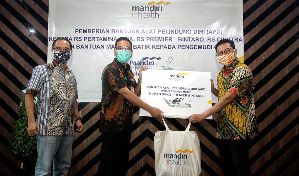 Mandiri Inhealth Salurkan Bantuan APD, Alat Kesehatan dan Masker Batik kepada Provider RS Rekanan dan juga Pengemudi GRAB